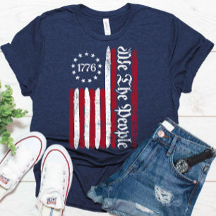 Wir Menschen 1776 Betsy Ross Flag 4. Juli T-Shirt