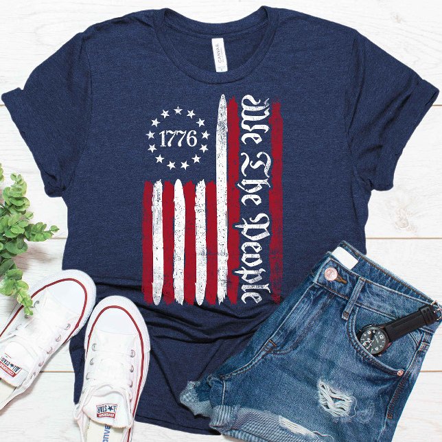 Wir Menschen 1776 Betsy Ross Flag 4. Juli T-Shirt (Von Creator hochgeladen)