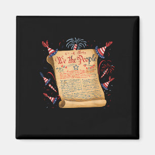 Wir Menschen 4. Juli Patriotic USA Constituti Magnet