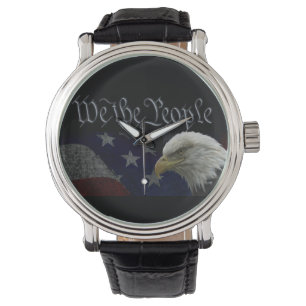 Wir Menschen Bald Adler Stars & Stripes Patriotic Armbanduhr