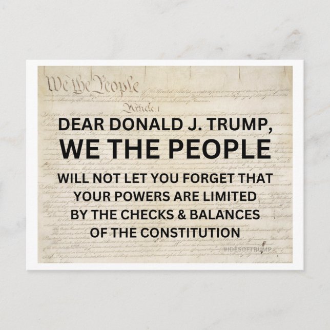 Wir Menschen begrenzen Trumps Power Postkarte (Vorderseite)