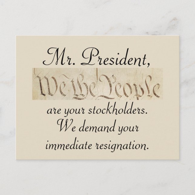 Wir Menschen fordern Trumps Rücktritt Postkarte (Vorderseite)