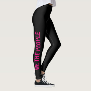 Wir Menschen rosa schwarzen Widerstand Leggings