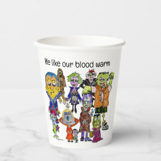 Wir mögen unsere blutwärmen Vampire Papier-Cups Pappbecher