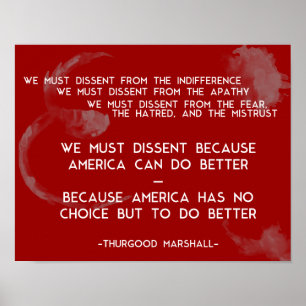 Wir müssen dagegen stimmen... Thurgood Marshall Po Poster