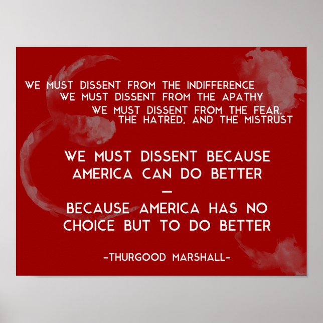 Wir müssen dagegen stimmen... Thurgood Marshall Po Poster (Vorne)