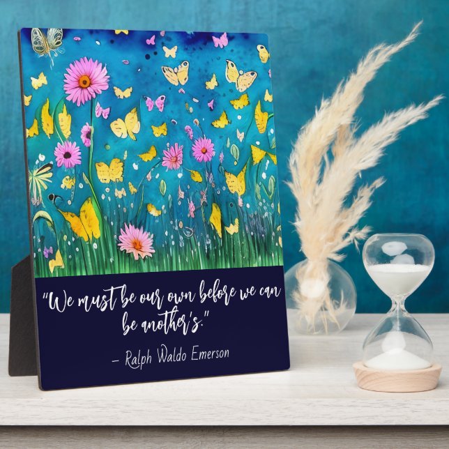 Wir müssen unser eigenes Zitat Blumentablett sein Fotoplatte (Seite)