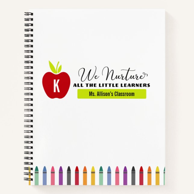 Wir nähren Rainbow Crayons Grundschule Notizbuch (Vorderseite)