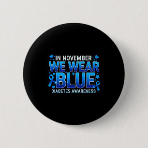 Wir November Blaues Band Diabetes-Bewusstsein Button