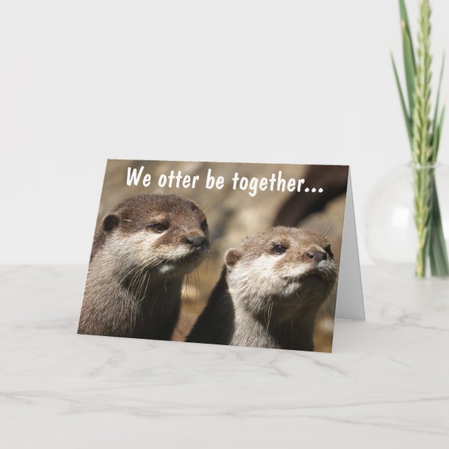 Wir Otter sind zusammen Feiertagskarte (Vorderseite)