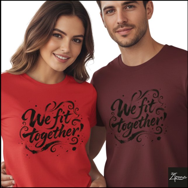 Wir passen zusammen Brush Script Splatters T-Shirt (Sample design. Several style are available to choose from, with the option to add a name & color.)