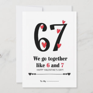 Wir passen zusammen wie 6 und 7 Valentinstag Desig Feiertagskarte