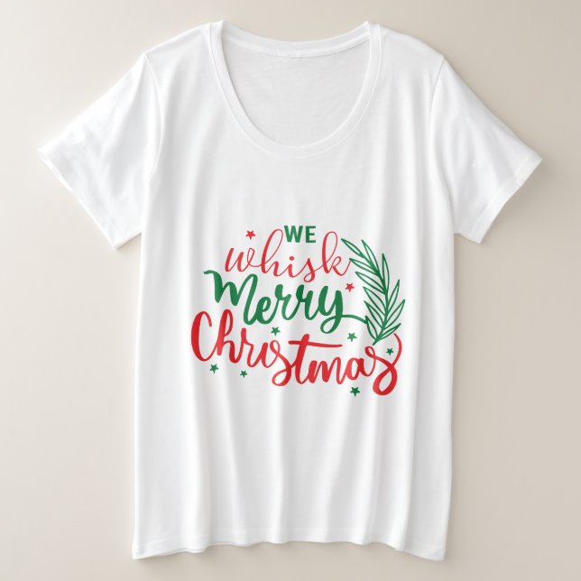 Wir pfeifen frohe Weihnachten Große Größe T-Shirt (Design vorne)