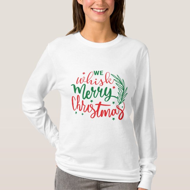 Wir pfeifen frohe Weihnachten langen Schläfchen T-Shirt (Vorderseite)