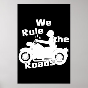 Wir regieren die Straßen (Biker) Dunkles Poster