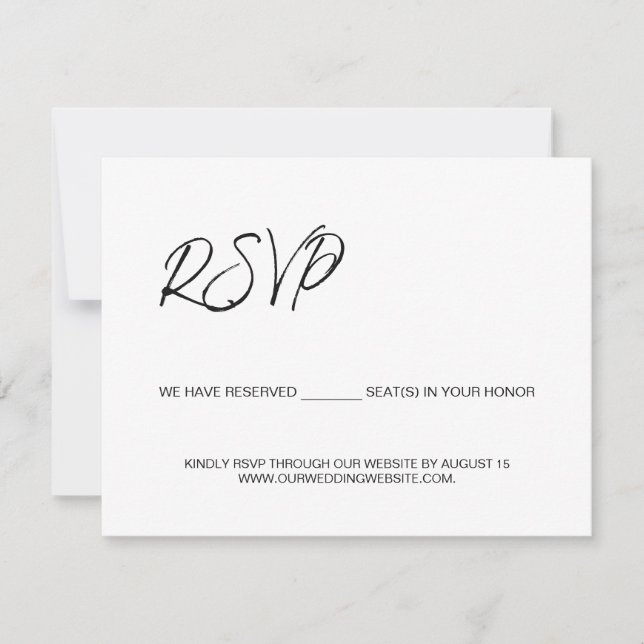Wir reservieren Plätze für Sie Template minimalist RSVP Karte (Vorderseite)