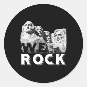 Wir Rock Mount Rushmore Präsidenten Skulptur Funny Runder Aufkleber