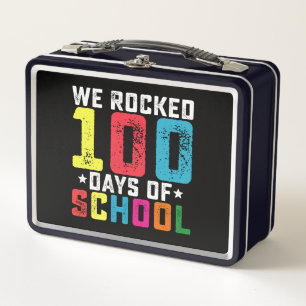 Wir rockten 100 Tage Schule Lehrer Schüler Metall Brotdose