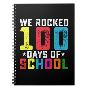 Wir rockten 100 Tage Schule Lehrer Schüler Notizblock