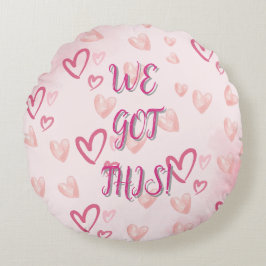 WIR SAGEN BESCHEID! LIEBE Pink Hearts Rundes Kissen
