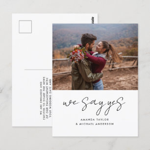 Wir sagen Ja Moderne, einfache Ankündigung der Ver Postkarte