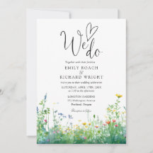 Wir sagen Ja zu Skript Wildblumen Hochzeit