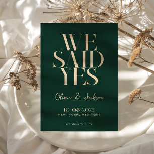 Wir sagten ja Minimal Chic Moderne Hochzeit Save The Date