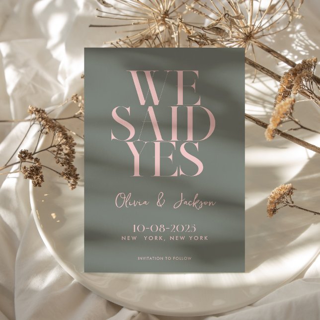 Wir sagten ja Minimal Chic Moderne Hochzeit Save The Date (Von Creator hochgeladen)