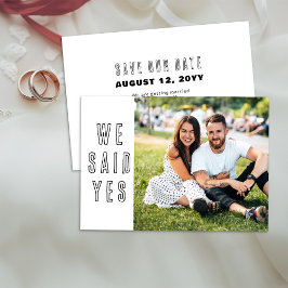 Wir sagten ja mit Foto Simple Modern Wedding Save The Date