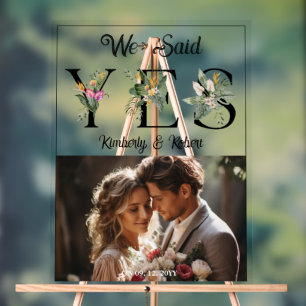 Wir sagten Ja Tropische Blume Buchstaben Custom Fo Acrylschild