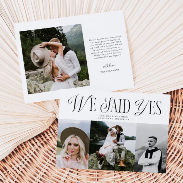Wir sagten ja Vintage Elegance Wedding Multi-Foto Ankündigung (Von Creator hochgeladen)