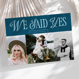 Wir sagten Yes Vintage Wedding Multi Foto Aquamari Ankündigung
