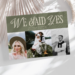 Wir sagten Yes Vintage Wedding Multi Foto Sage Ankündigung