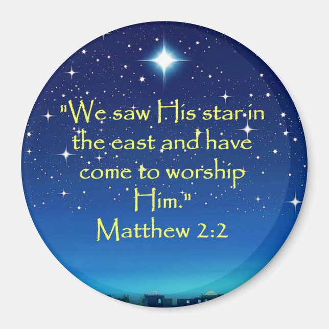 Wir sahen sein Star Scripture Weihnachtsmagazin Magnet (Vorne)