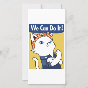 Wir schaffen das! Weiße Katze Rosie the Riveter