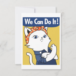 Wir schaffen das! Weiße Katze Rosie the Riveter