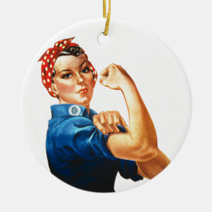 Wir schaffen es Rosie die Nieterin Frauenpower Keramik Ornament