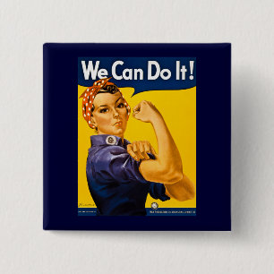 Wir schaffen es! Rosie die Nieterin Vintage WW2 Button