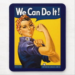 Wir schaffen es! Rosie die Nieterin Vintage WW2 Mousepad