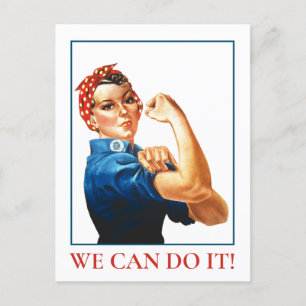 Wir schaffen es Rosie Riveter Frauen Macht Zweiter Postkarte