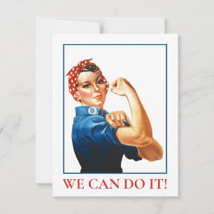 Wir schaffen es Rosie Riveter Frauenpower WWII Kar