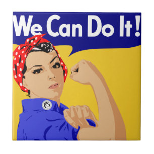 Wir schaffen es! Rosie The Riveter WWII Poster Fliese