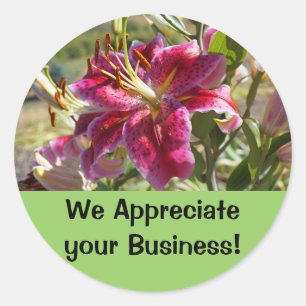 Wir schätzen Ihre Business Aufkleber Lily Blume