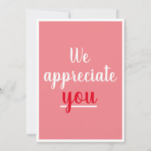 Wir schätzen Sie nette Geste Danke Pink