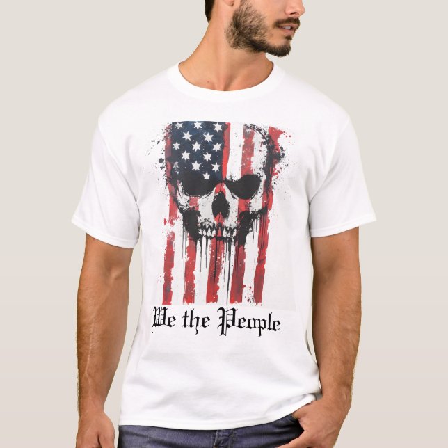 Wir schäumen die amerikanische Flagge T-Shirt (Vorderseite)