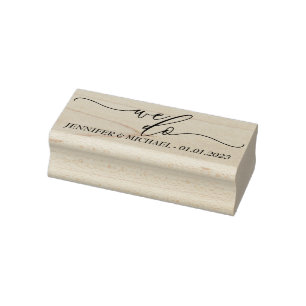 Wir schreiben das Hochzeitsdatum Gummistempel