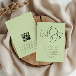 Wir schreiben QR Code Limon Cream Wedding Einladung