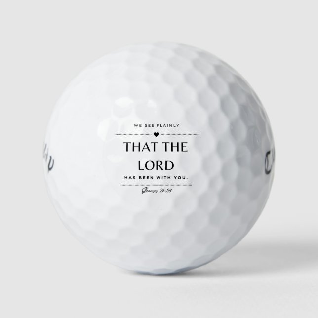 "Wir sehen deutlich, dass der Herr mit dir gewesen Golfball (Vorderseite)