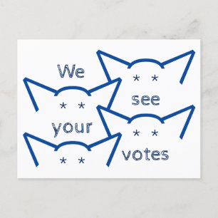 Wir sehen Ihre Stimme Kongress Katze Lady Katzenoh Postkarte
