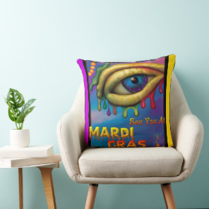 Wir sehen uns bei Mardi Gras Eye Kissen